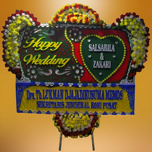 Bunga Papan Happy Wedding 001
