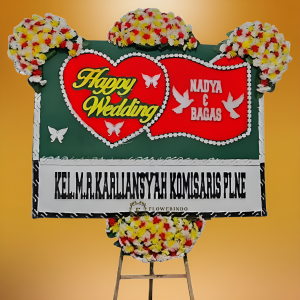 Bunga Papan Happy Wedding 002